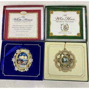 2004 & 2005 White House Historical Association Christmas Ornaments in Boxes NEW